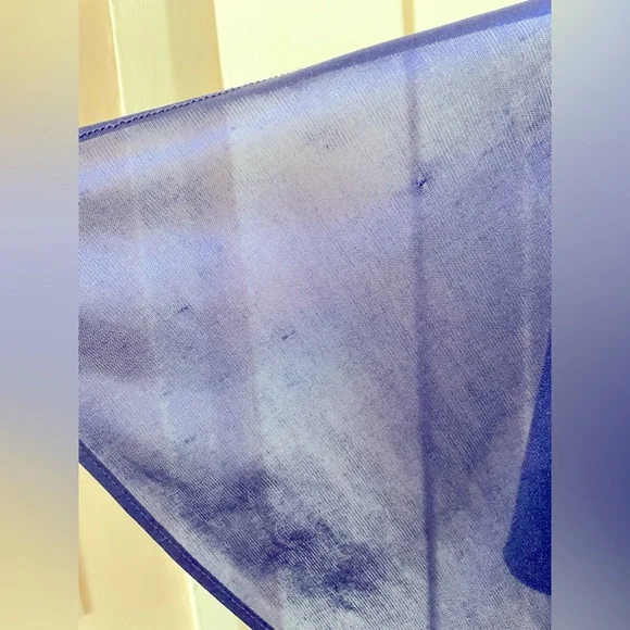 Dress Barn Blue Cape Sleeve Midi Dress Size 16 Shiny - Picture 4 of 9